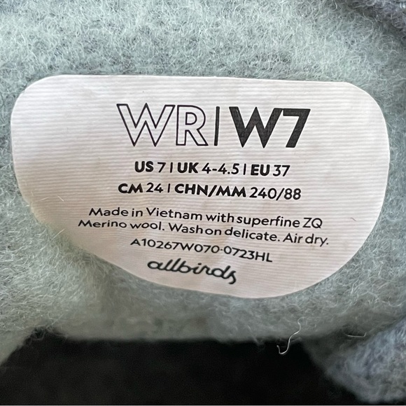 Allbirds Blue Wool Runners Sneakers WR W7 - Picture 10 of 10